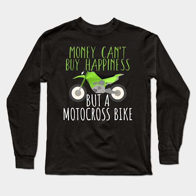 Motocross money happy bike Long Sleeve T-Shirt by maxcode